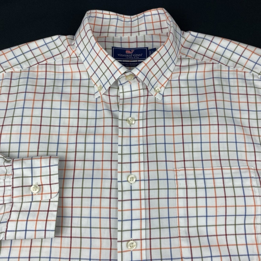 Vineyard Vines Classic Fit Murray Shirt Mens Large Multi-Color Checks
